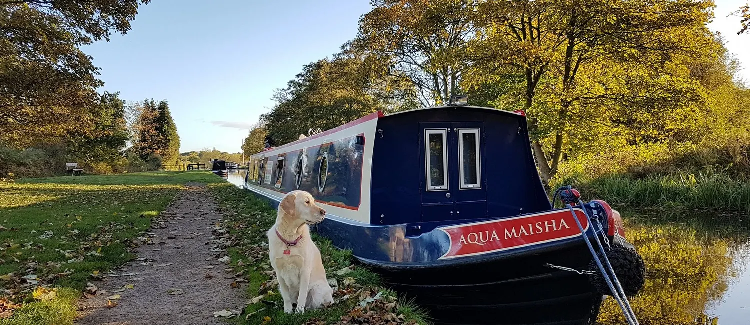 Luxury Aqua narrowboat on the canal