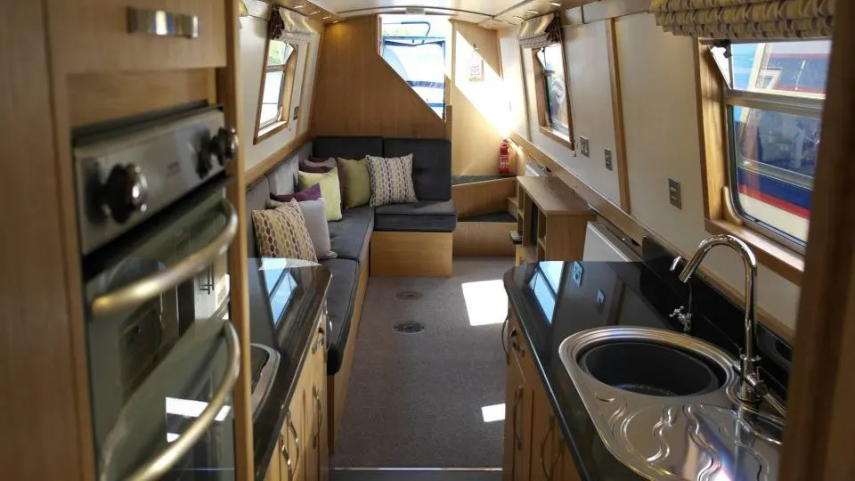 narrowboat saloon