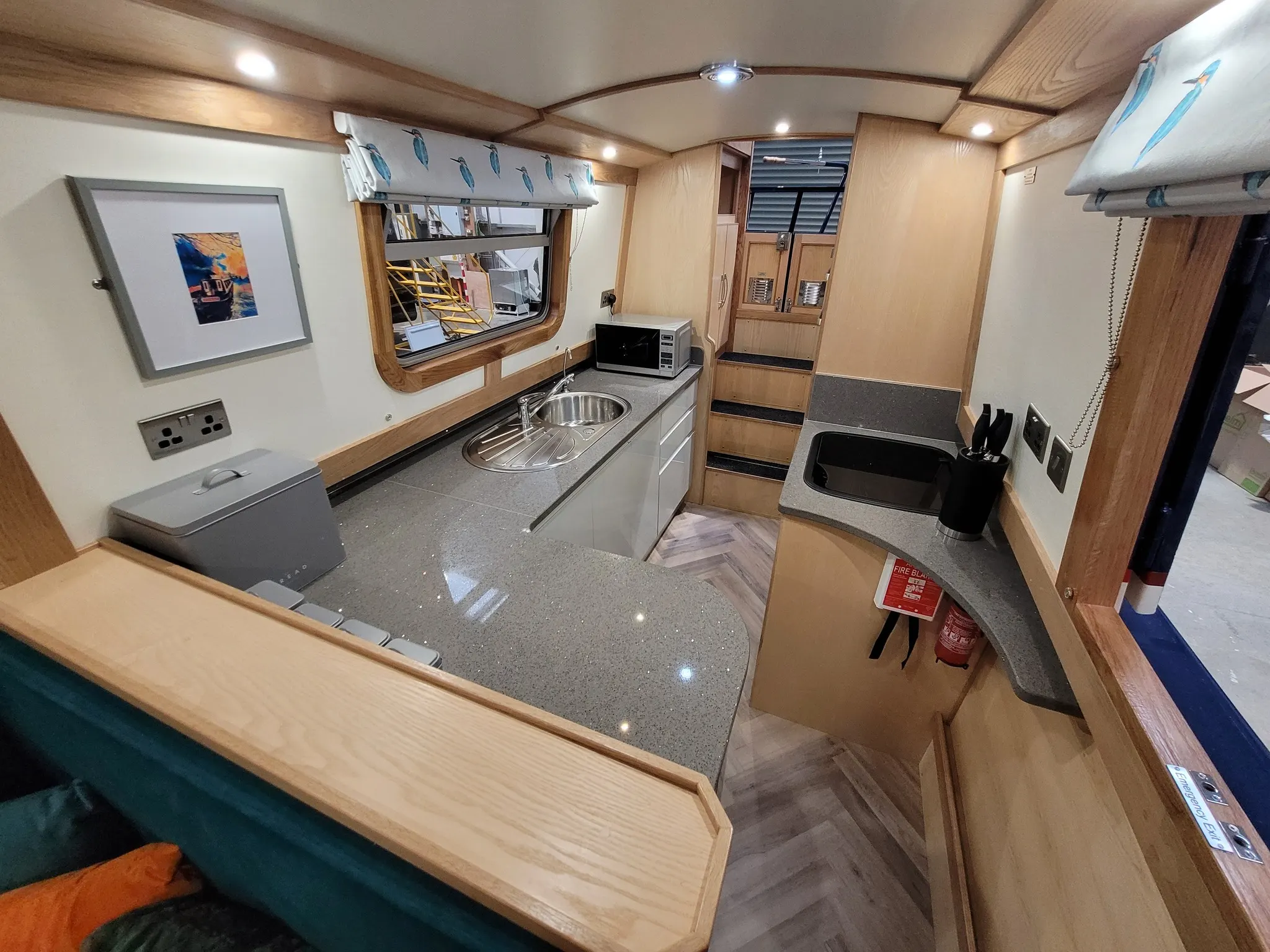 Narrowboat galley interior
