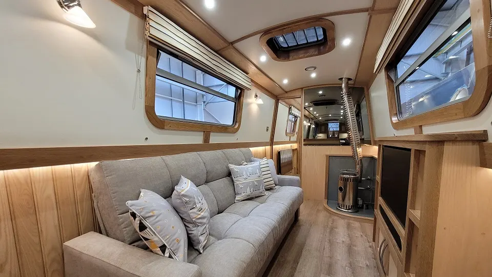 Inside The Speedy Whippet II, looking along the saloon
