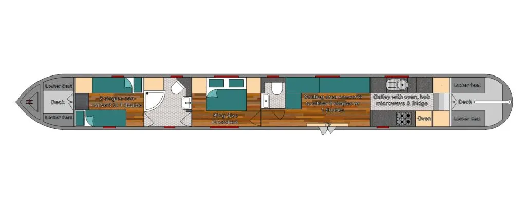Hire Boat Two Galley Final Website layout - 61.5ft