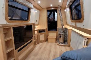 Bespoke narrowboat saloon